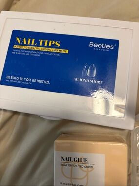 Nail glue Beetles bundle all 3 including nails box of nail glue Beetle